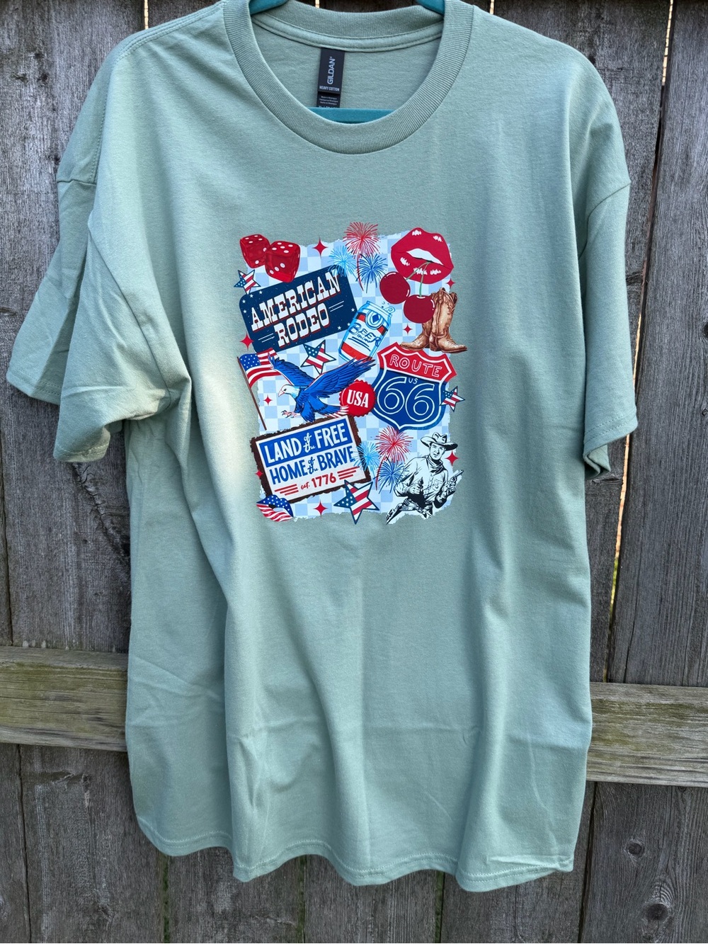 🍎2/$12🍎 Graphic Tee with American Rodeo - DTF - S0124C